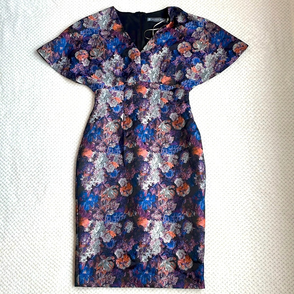 NWT size 0 floral Alton Gray jacquard print dresss